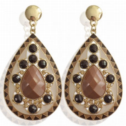 Earrings Dull -brown-