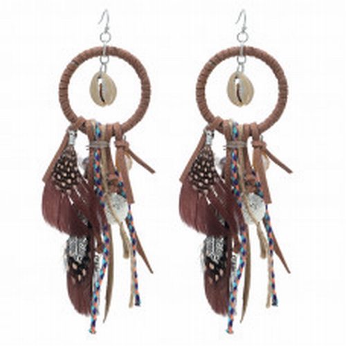 Oorbellen Boho Feather