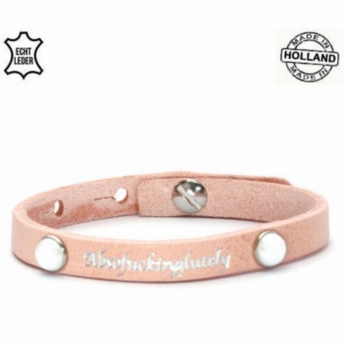 Armband met tekst roze