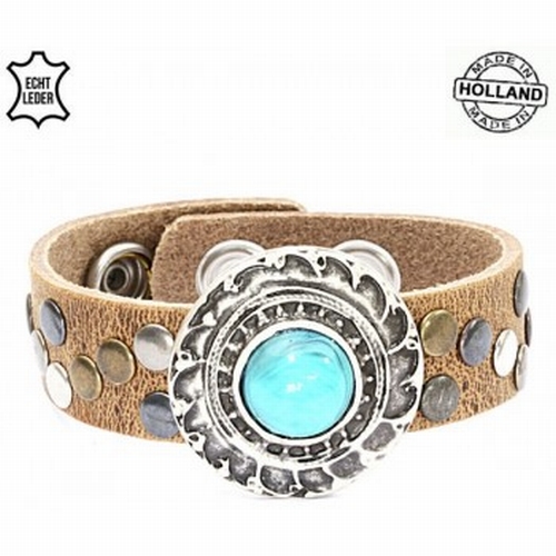 Top kwaliteit lederen damesarmband Natural