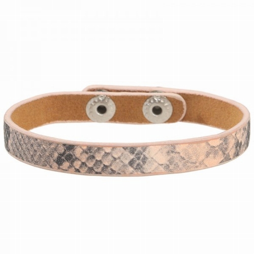 Armband slangenprint drukknoop sluiting