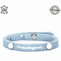 Armband met tekst blauw